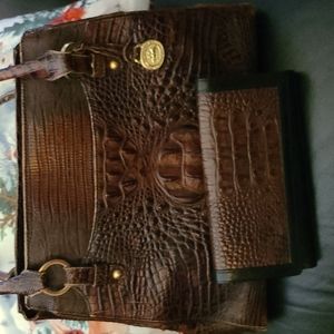 Brahmin satchel with matching checkbook wallet